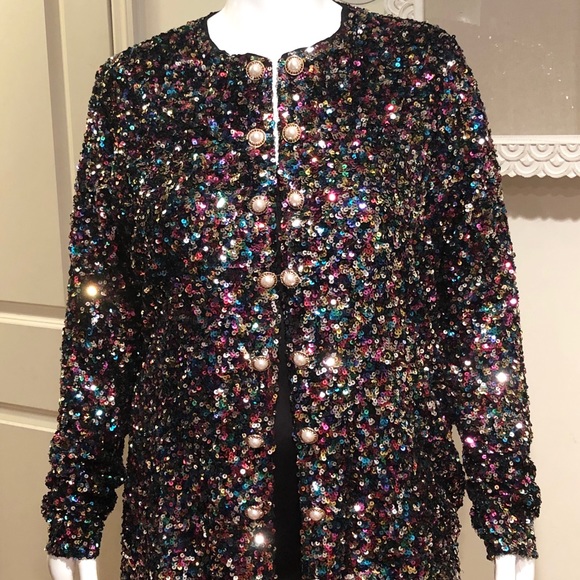Plus Size Sequin Jacket - Picture 1 of 2